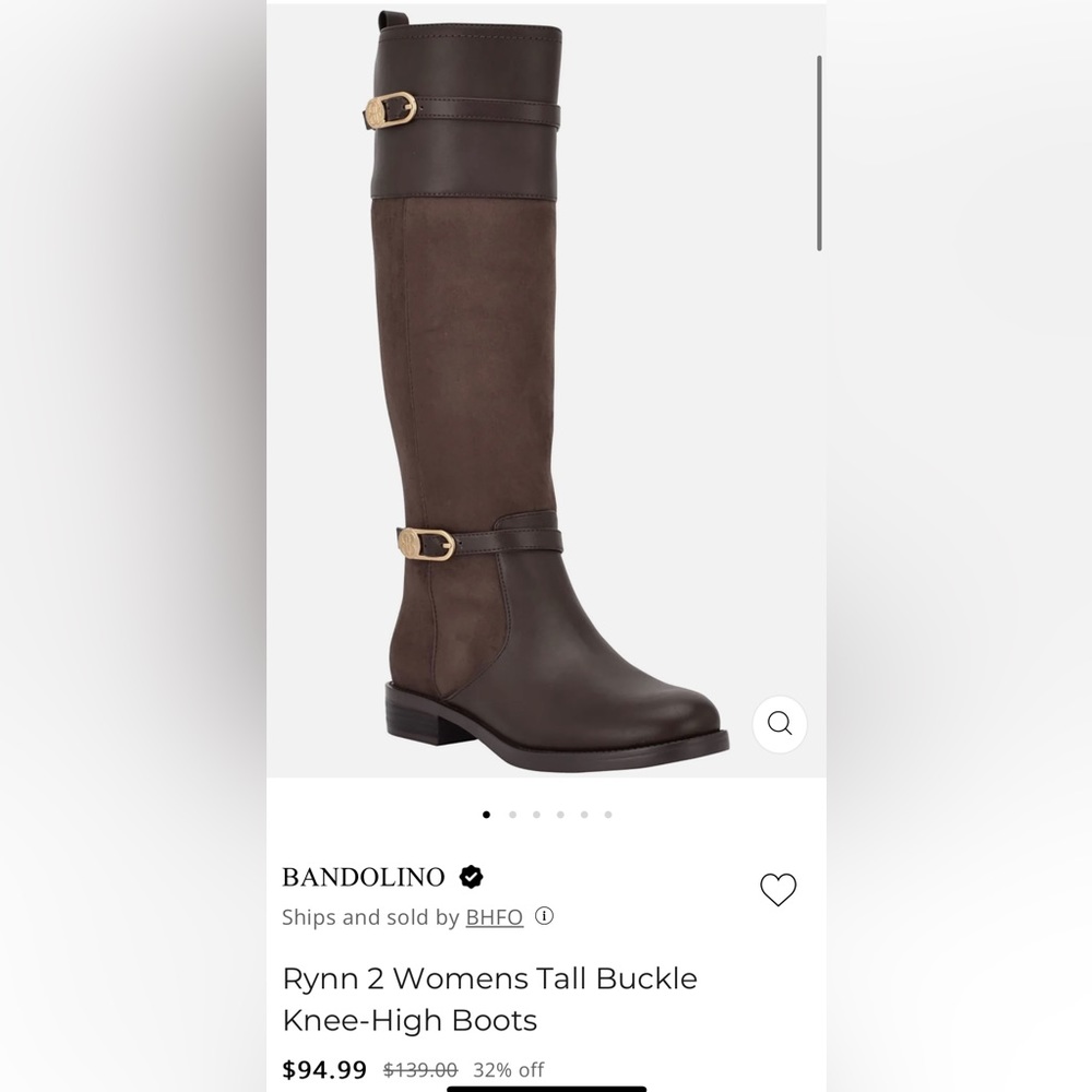 Bandolino Rynn 2 Womens Tall Buckle Knee-High Boots - Brown - size 8.5
